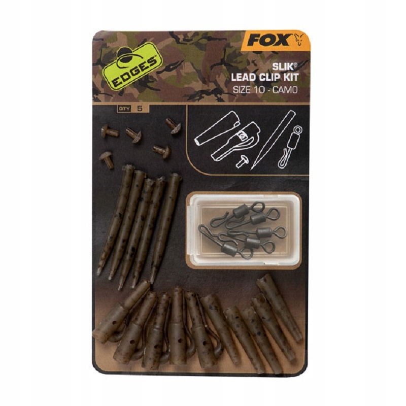 Fox Zestaw do mocowania bezpiecznych klipsów Edges Camo Slik Lead Clip Kit