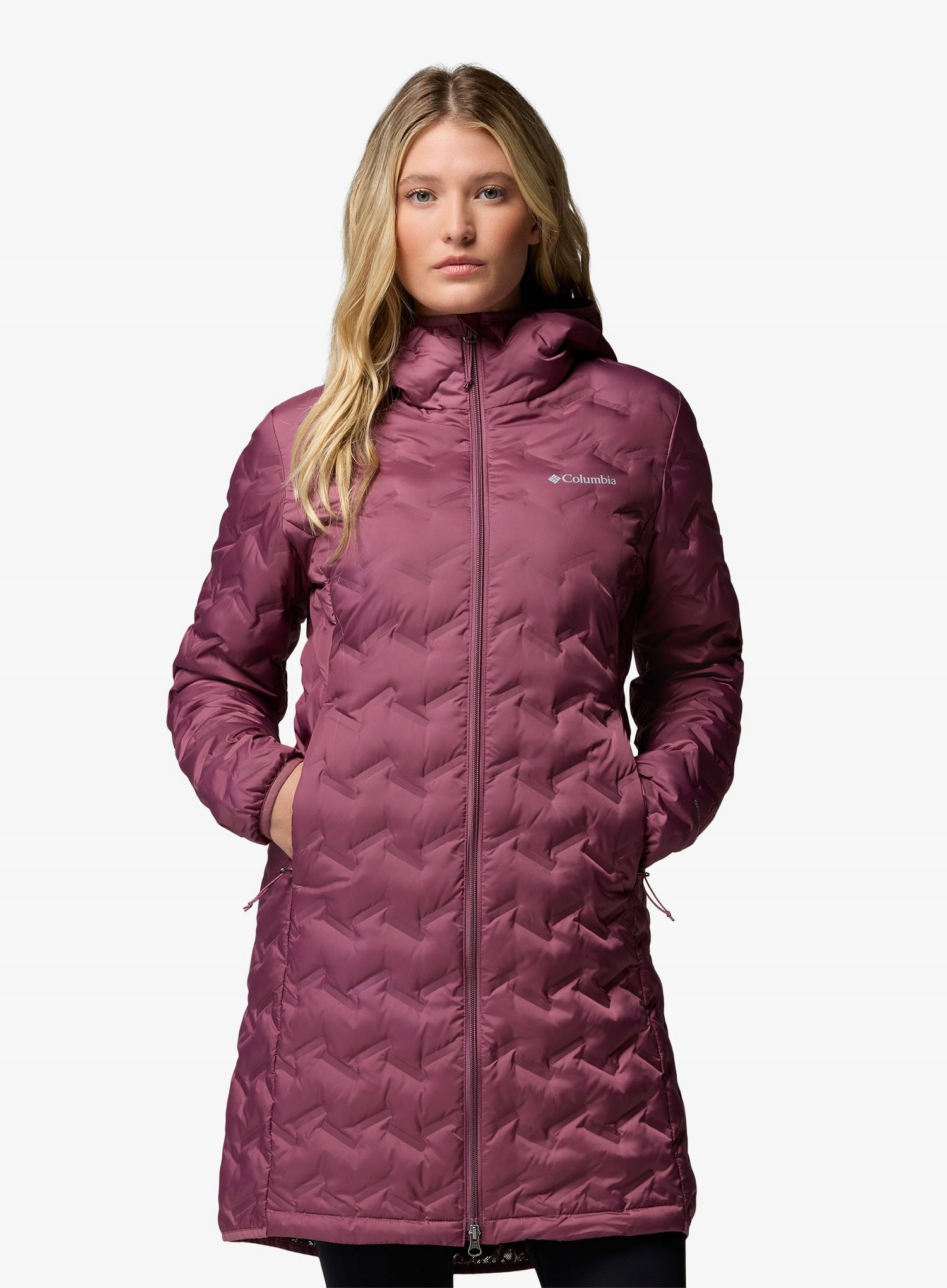 Dámský péřový kabát Columbia Delta Ridge II Long Down Jkt an. mauve M