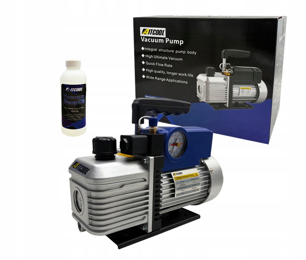 Vákuová pumpa na klimatizáciu Aitcool VP260M-SG 142L/min s manometrom