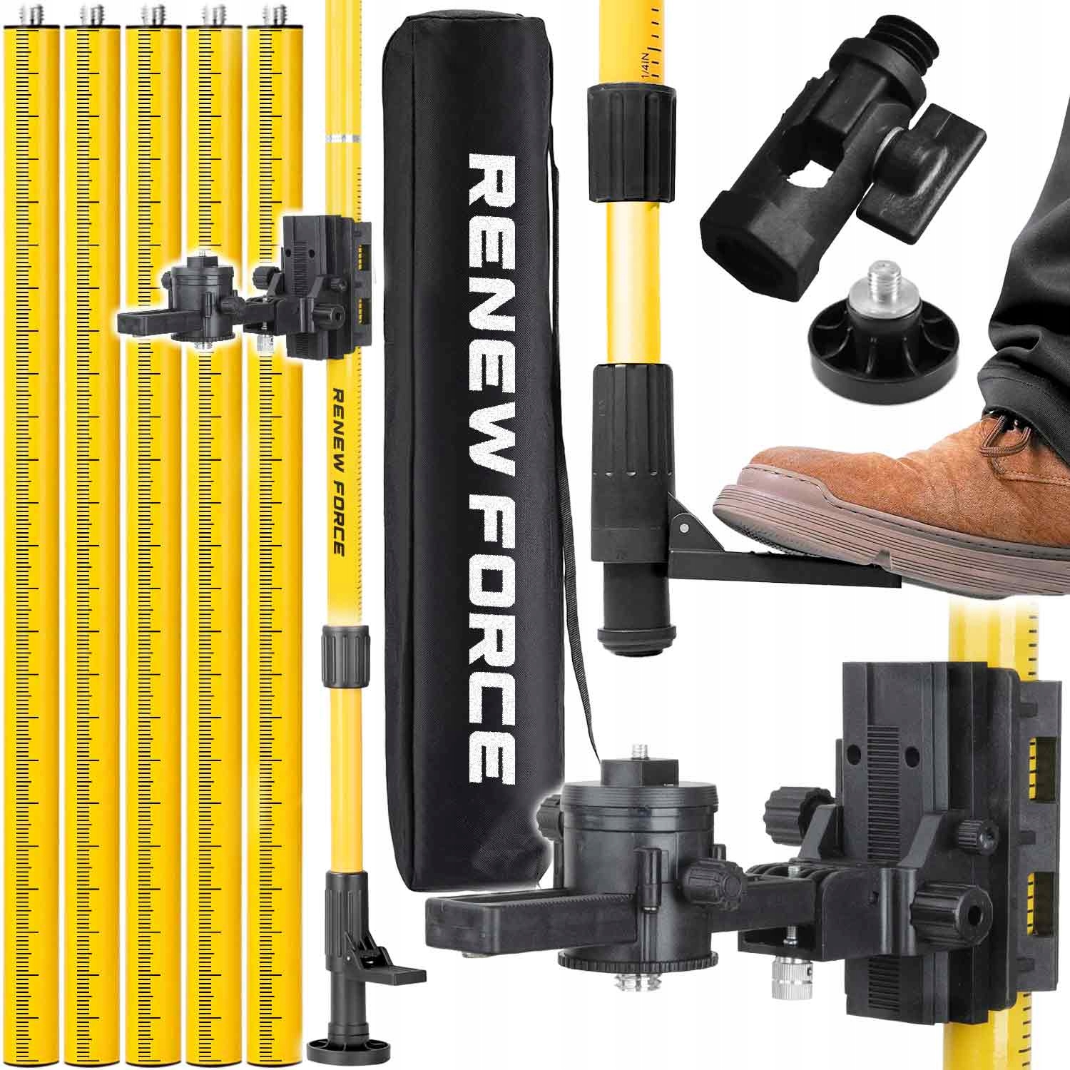 Rozpěrná Tyč Pro Laser 420 cm, Stativ, Sloupek Pro Nivelaci Adaptér