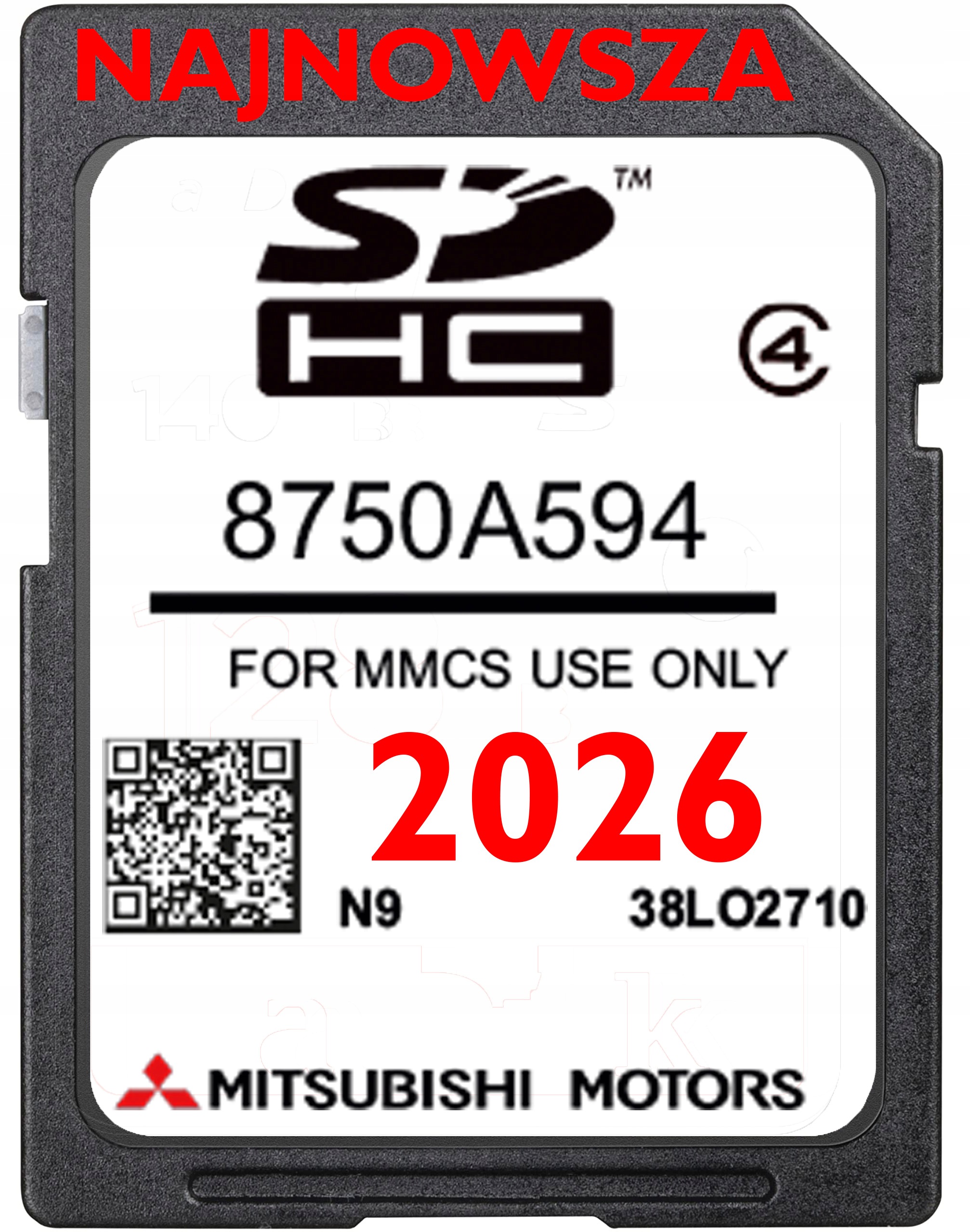 Karta Sd Mapa Mitsubishi Mmcs W-15 W-17 2026 Eu Outlander Asx Pajero Lancer