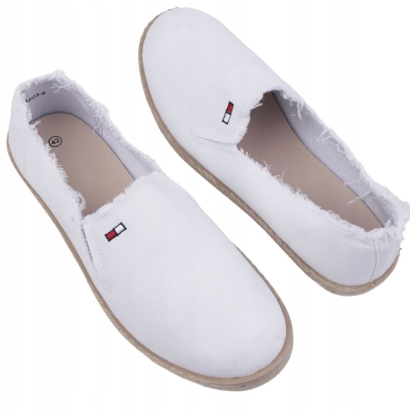 BIAŁE ESPARDYLE MĘSKIE WSUWANE TRAMPKI PŁASKIE TENISÓWKI WKŁADKA EKOSKÓRA Stan opakowania oryginalne