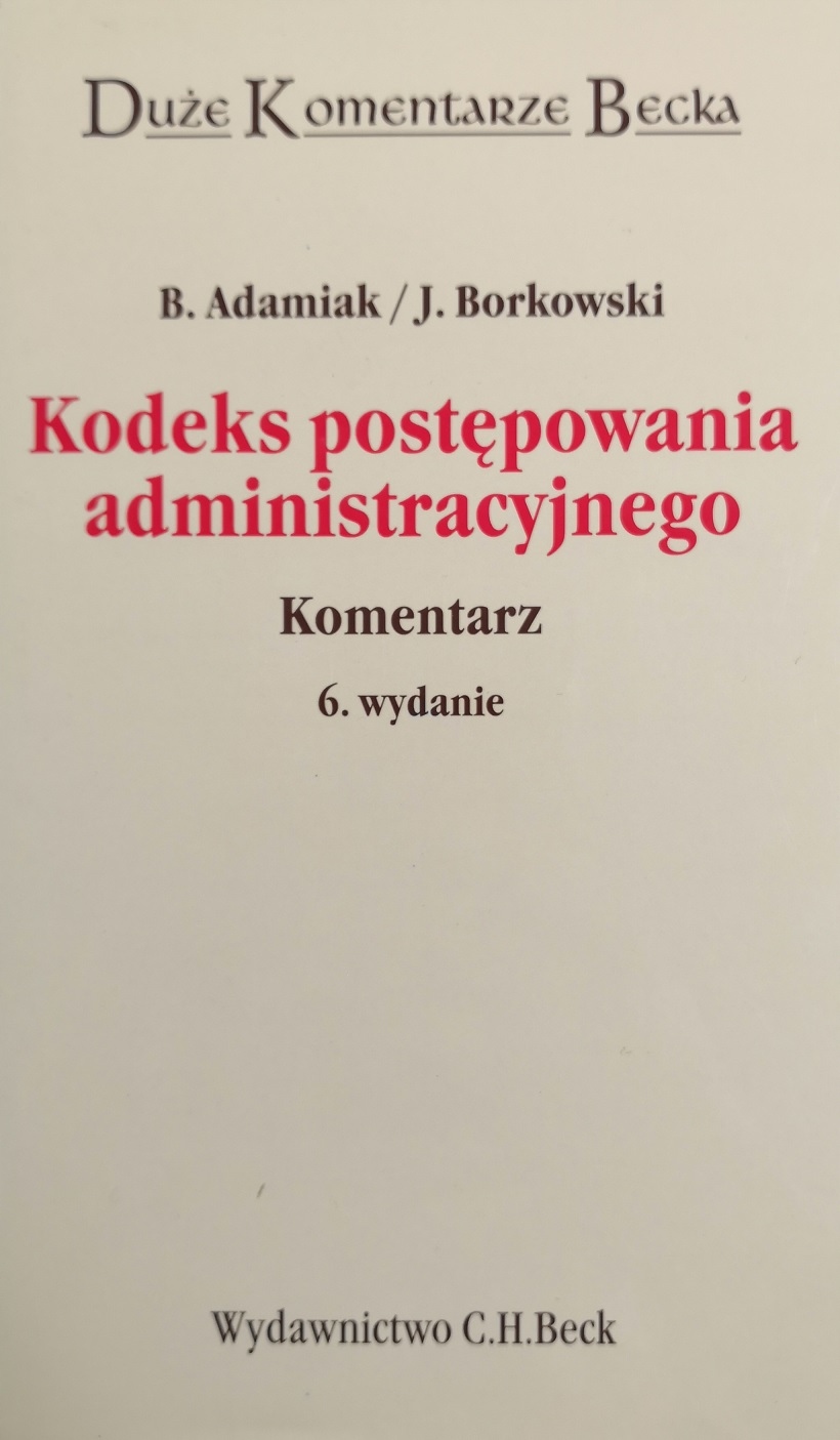 Kodeks postępowania administracyjnego B. Adamiak