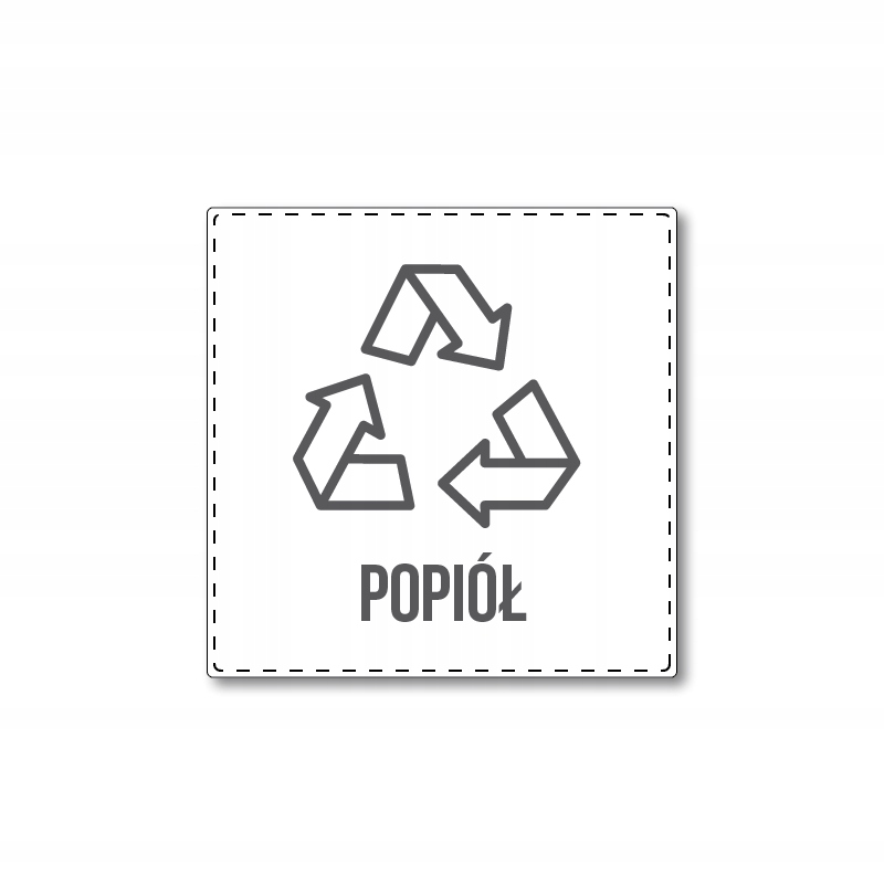 

Popiół naklejka na kosz segregacja śmieci 5 cm