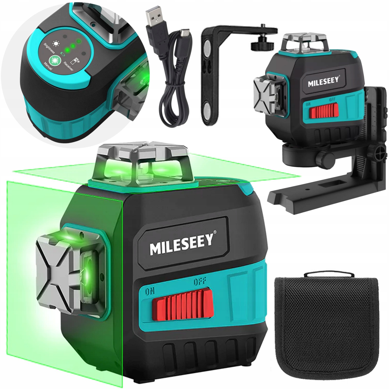 

Poziomica Laserowa Pro 360° Zielony Laser Krzyżowy