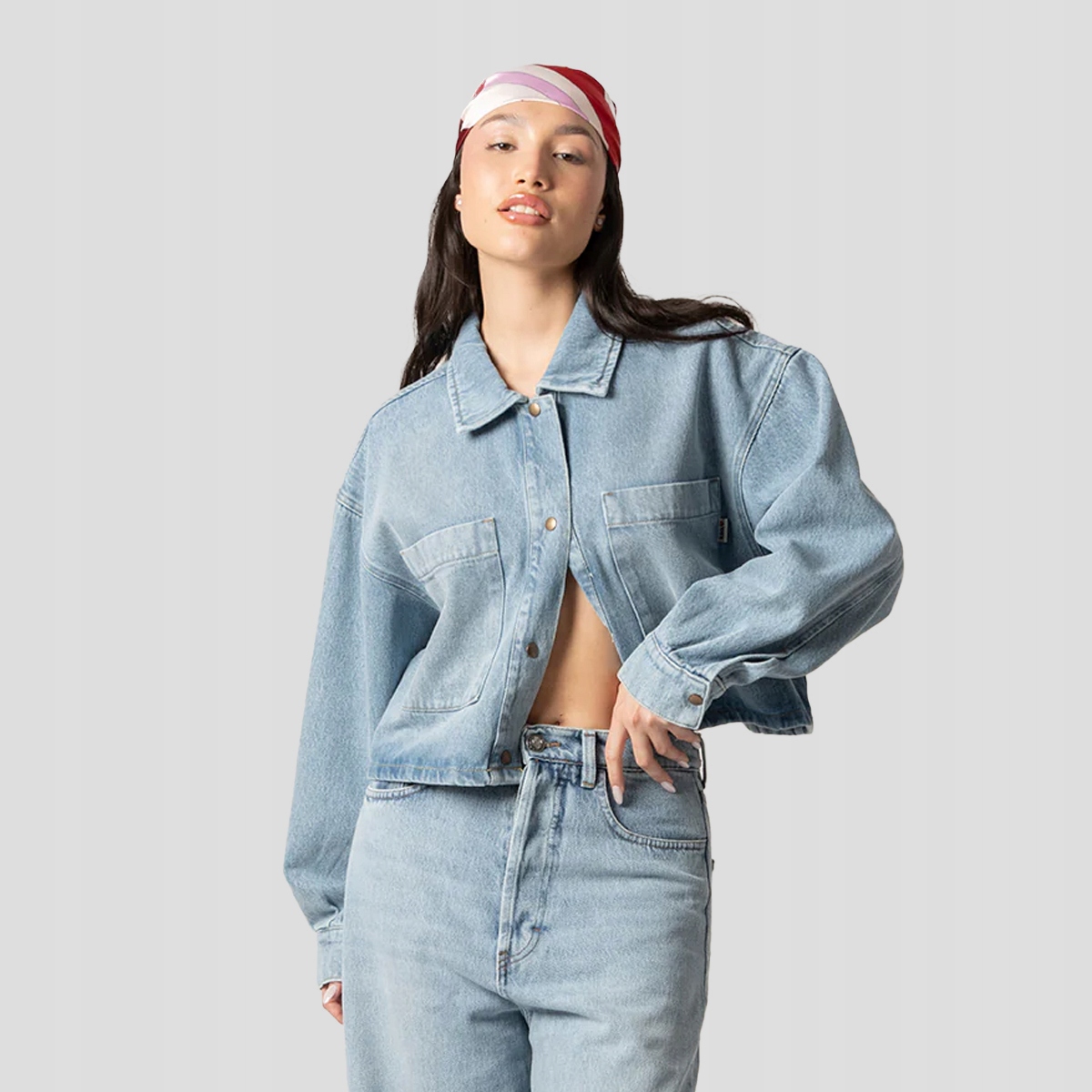 Dámská džínová bunda Kaotiko Pockets Washed XL, modrá, Městská