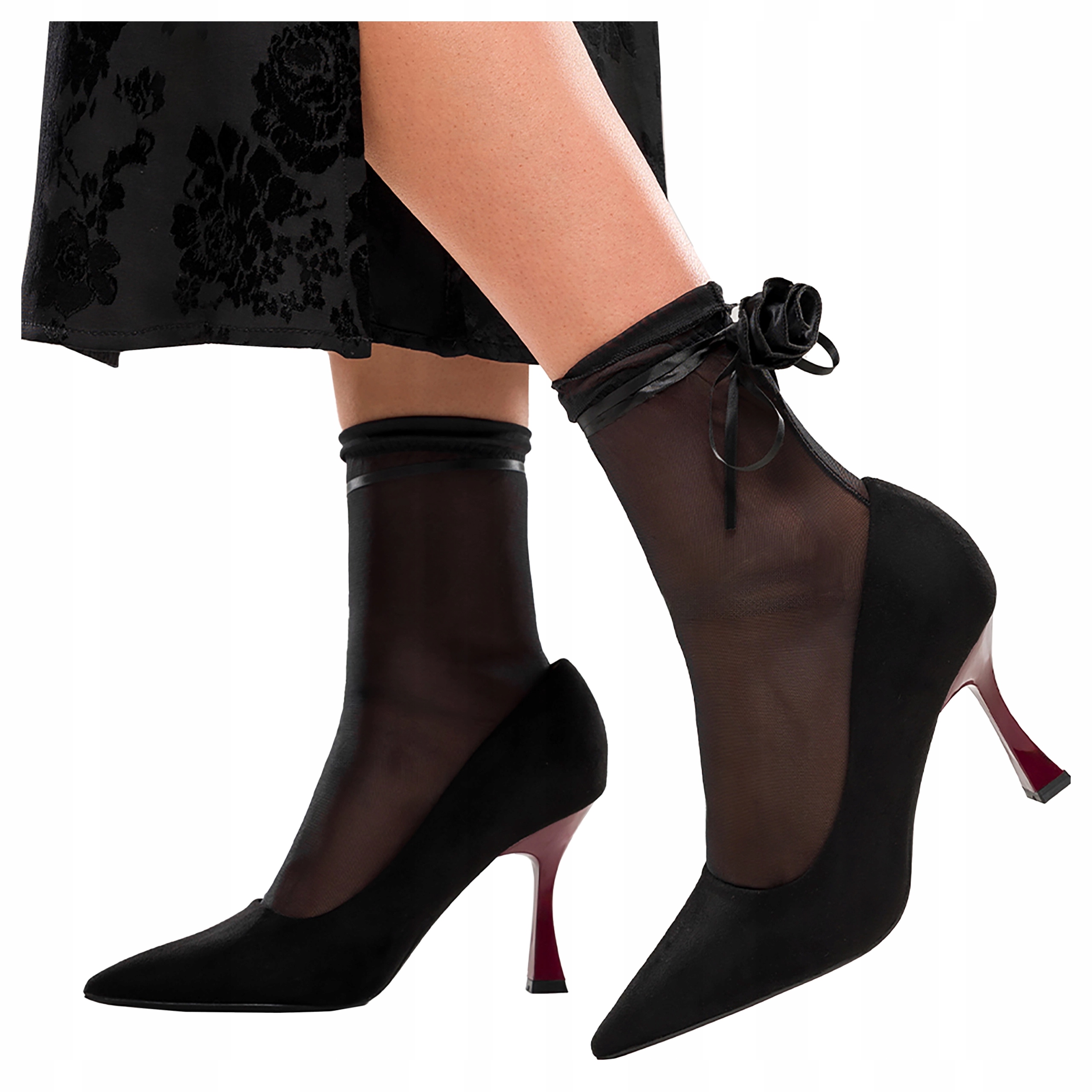 Černé Lodičky Dámské podpatky Elegantní Kožená Stélka velikost 38