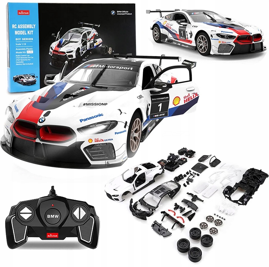 Auto Na Dálkové Ovládání Bmw M8 Gte Rastar pro skládání Diy Auto Rc Pilot