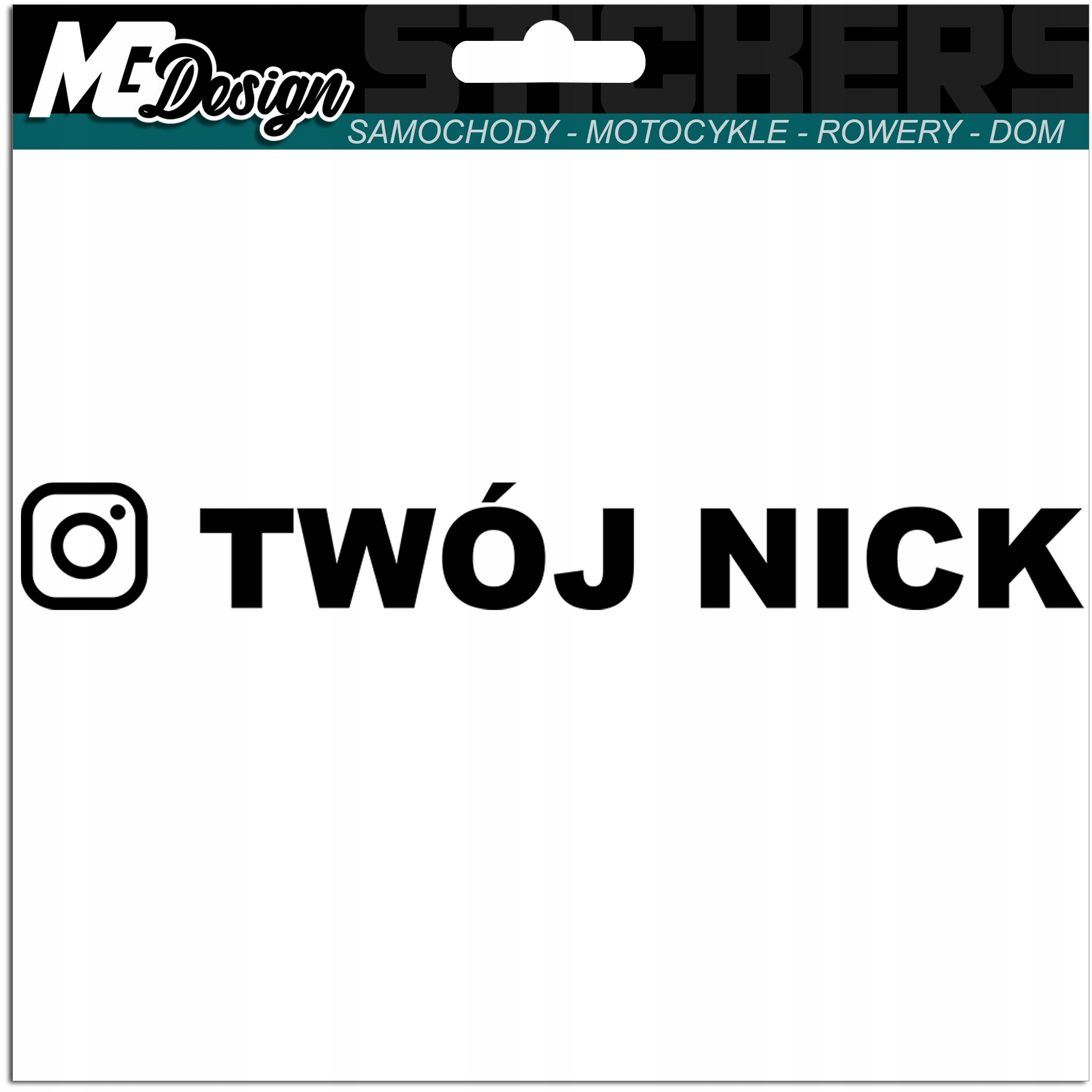 

Naklejka na samochód Logo Instagram Twój Nick 5 cm