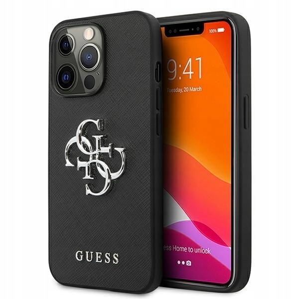 Guess GUHCP13LSA4GSBK iPhone 13 Pro/13 6,1" czarny/black hardcase Saff
