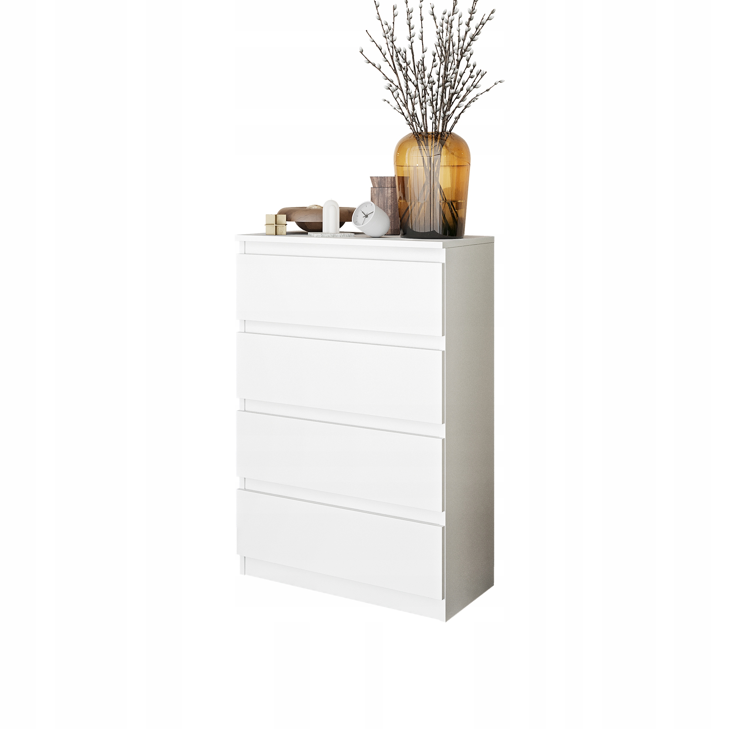 Komoda 4 Szuflady 60 cm Gabriel Biały Mat Salon, Sypialnia