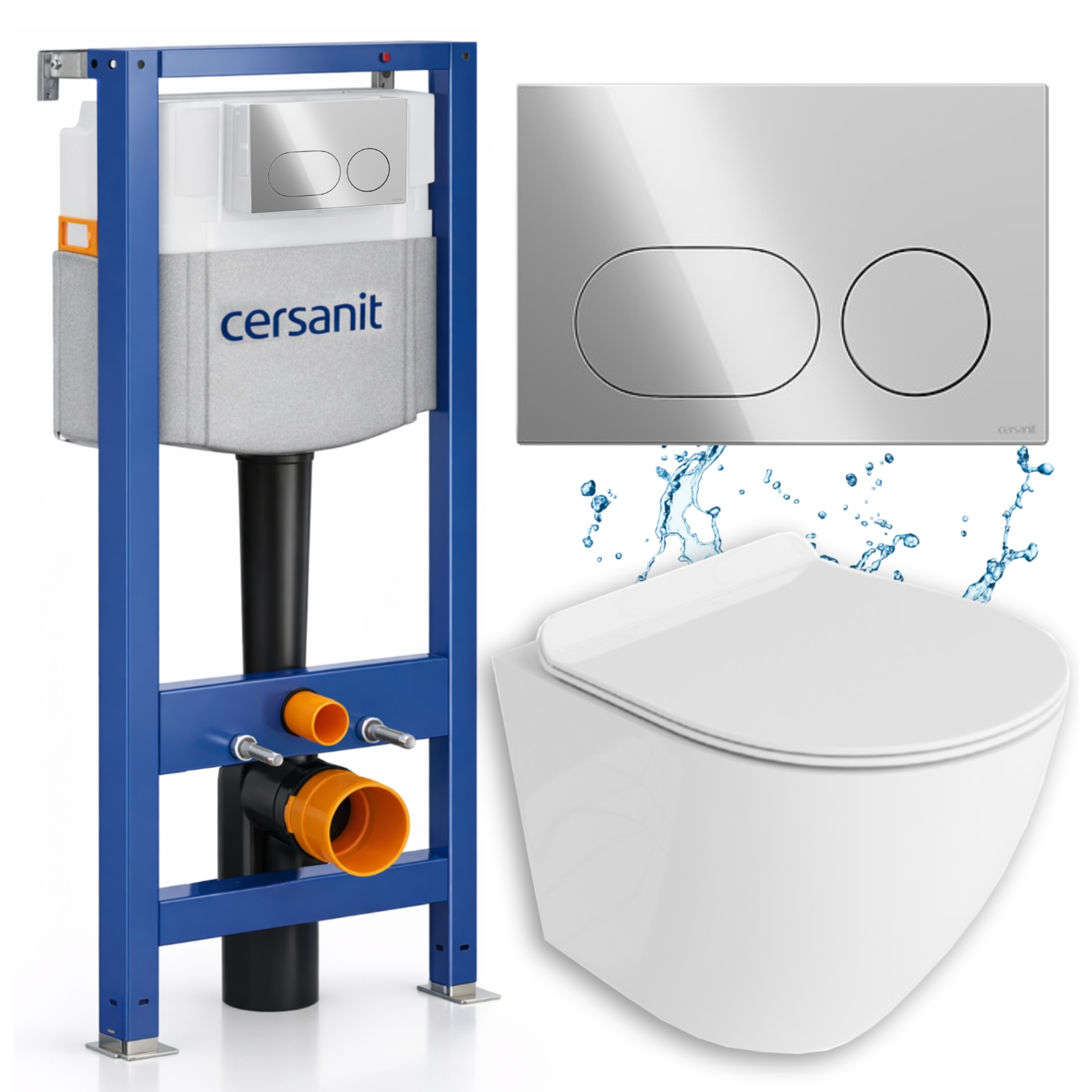 Podomítkový Set Wc 6v1 Rám Cersanit Muszla Misa Wc Tornado Tlačítko