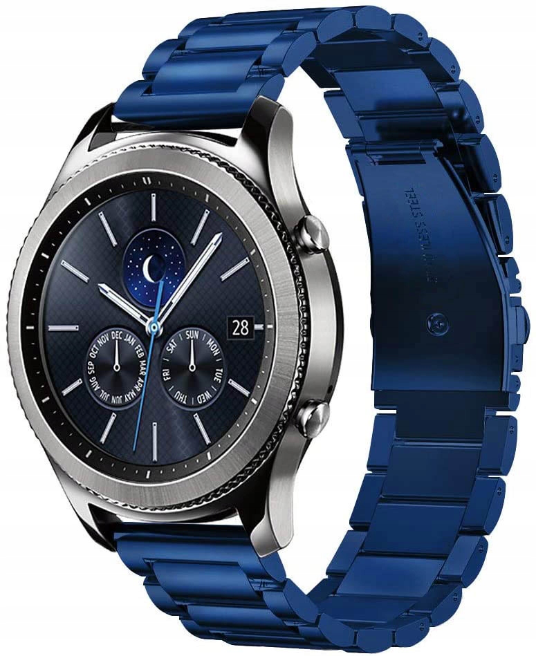 Niebieska Stalowa Bransoleta Samsung Galaxy Watch 3 45mm (Tech-Band)