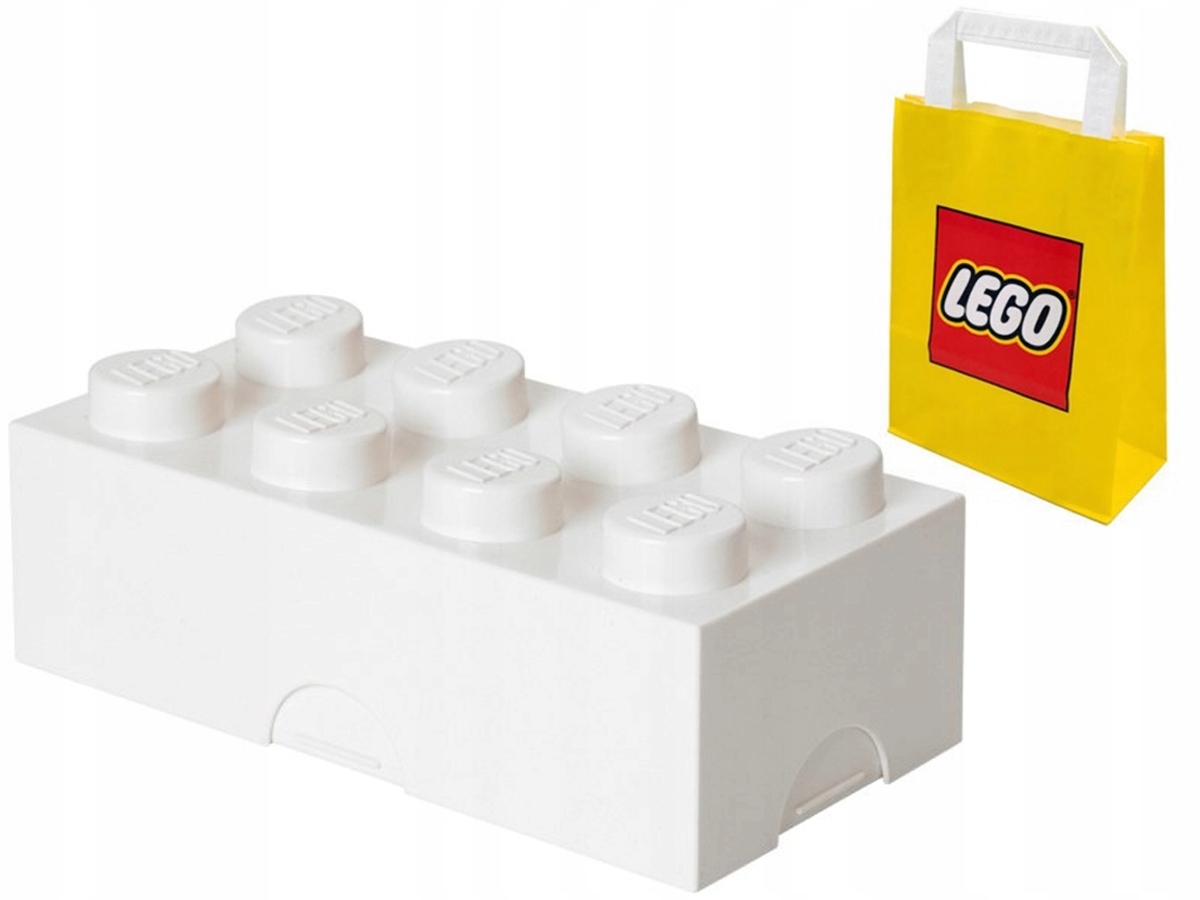 LEGO POJEMNIK NA ŚNIADANIE LUNCHBOX KLOCEK 8 ŚNIADANIÓWKA BIAŁY + TORBA