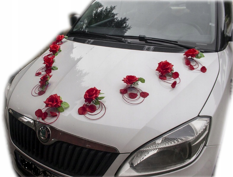 Dekorace na svatební auto květiny Růže 142