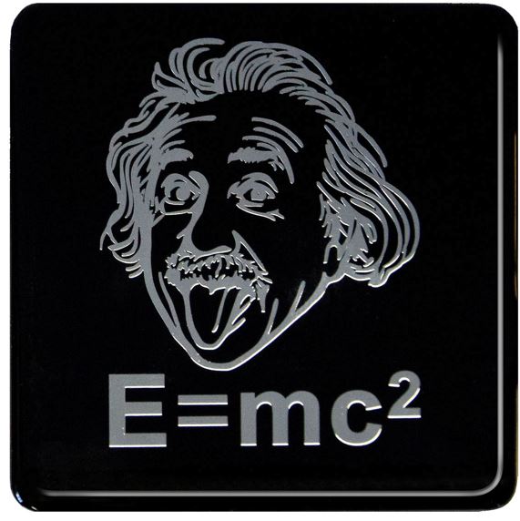Nalepka Wlep Tattoo Na Auto E=MC2 Niklová Pryskyřice 3D 8,6 x 8,6 cm