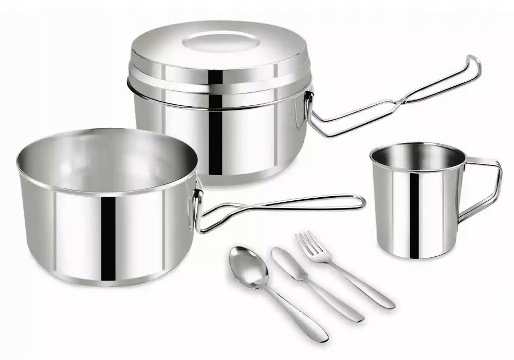 MENAŻKA Turystyczna Garnek Rondel Kubek Sztućce Marka Kinghoff