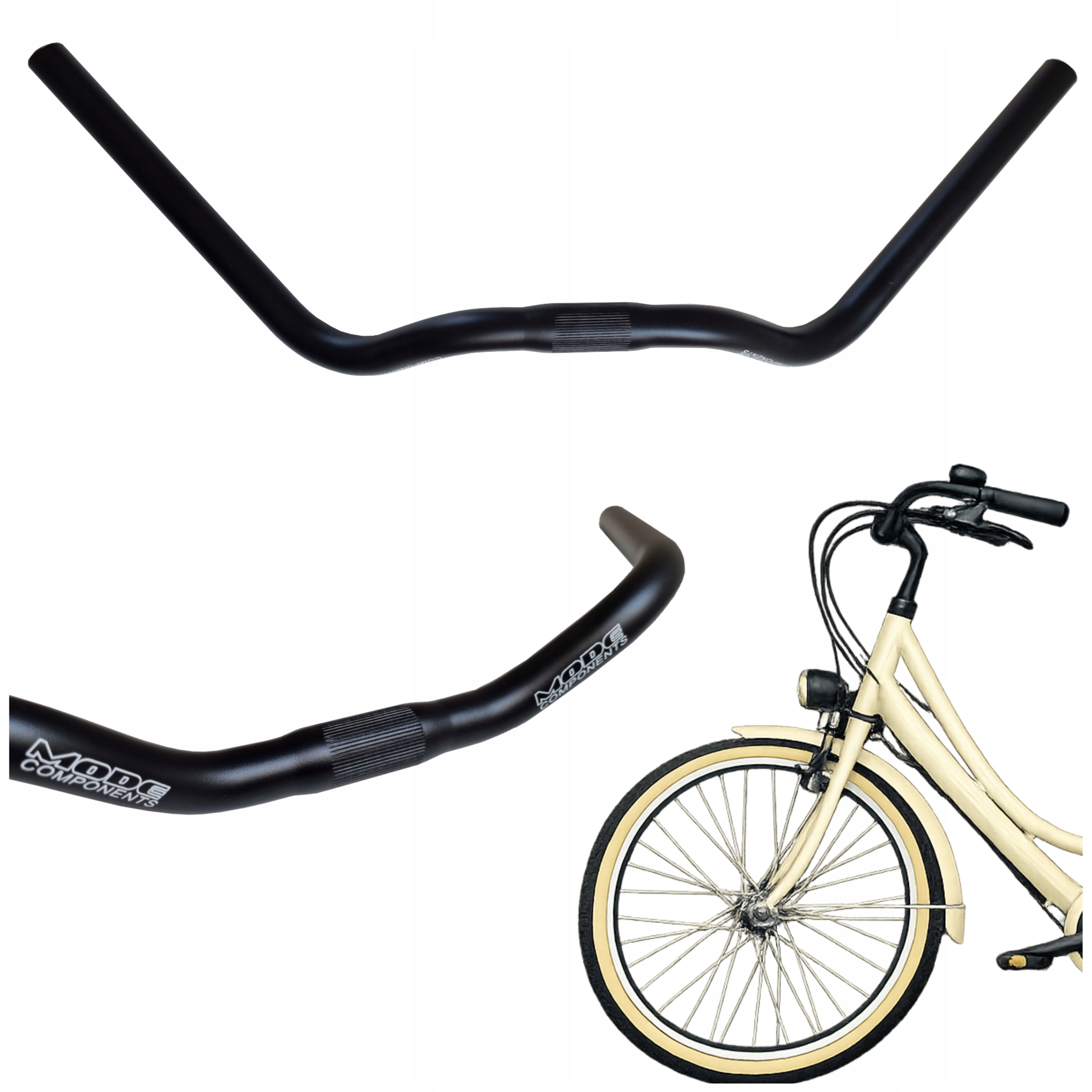 Kierownica rowerowa holenderska do roweru Mode MDHB-037 czarny 680x25,4 mm