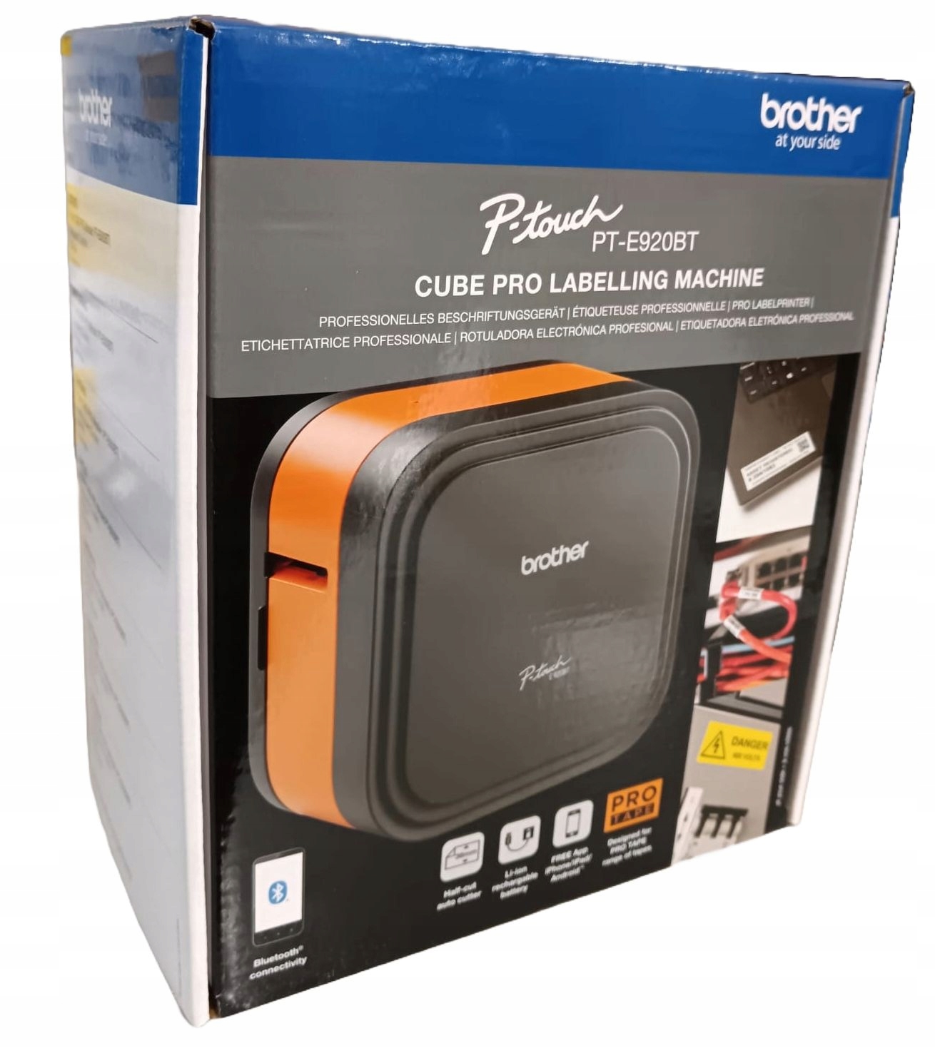 Brother PT-E920BT Cube Pro Bluetooth drukarka mobilna Smartfon etykiety