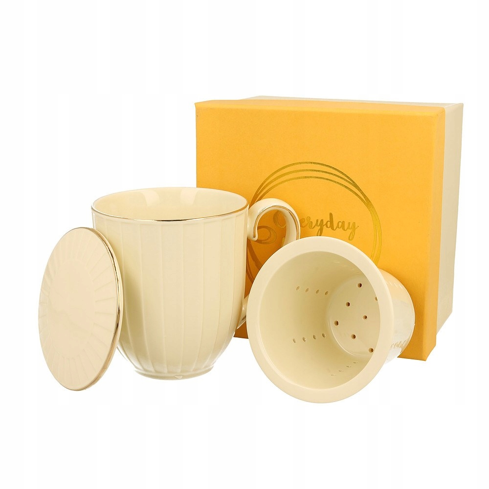 

Kubek porcelanowy z zaparzaczem pokrywką Duo 400ml