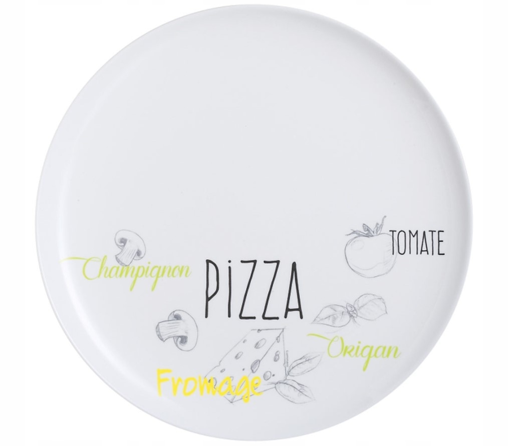 TALERZ DO PIZZY FRIENDS 32CM BIAŁY SZKLANY WZÓR