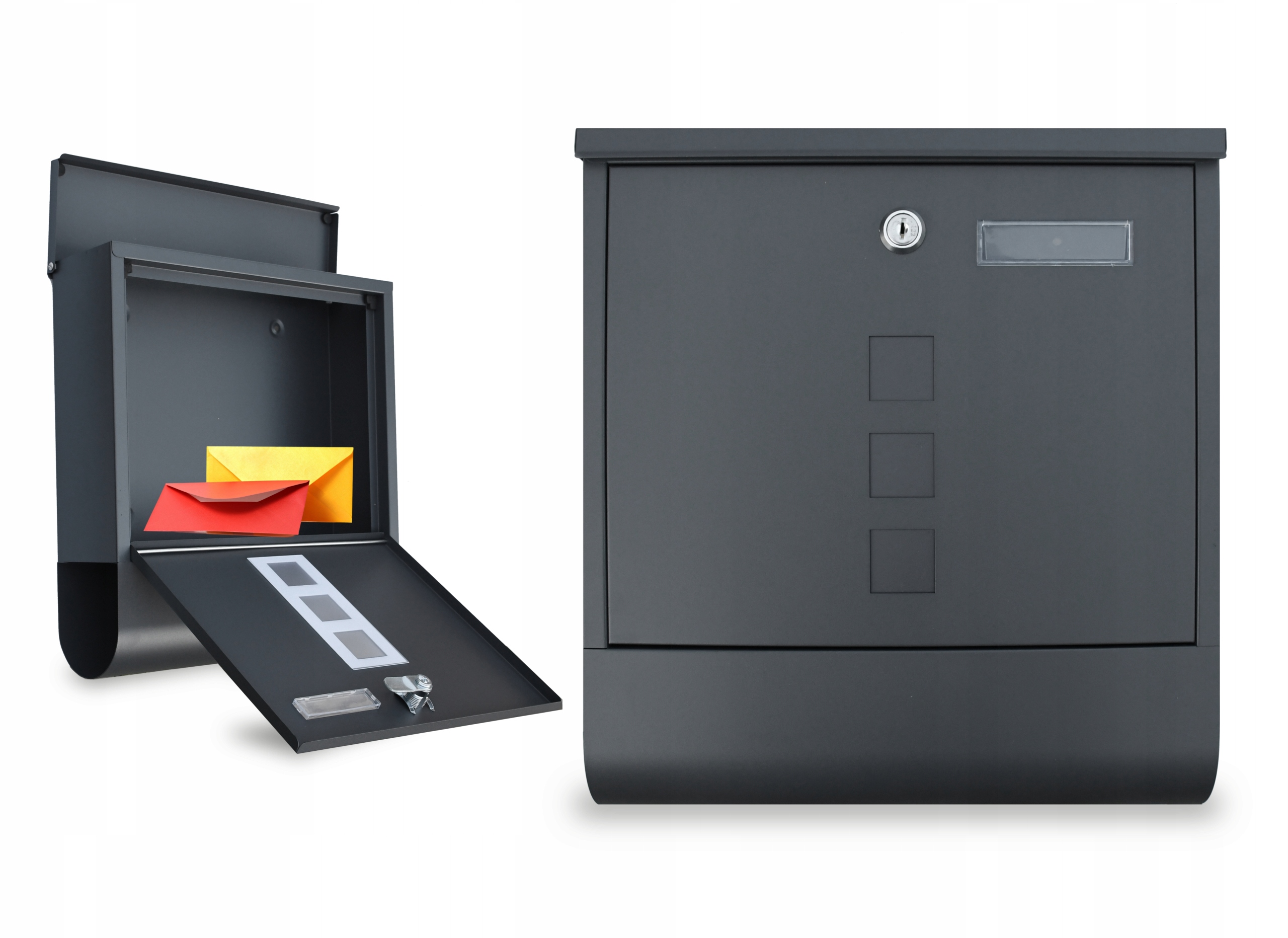 Poštovní Schránka na noviny Antracitová pošta do domu A4 Velká