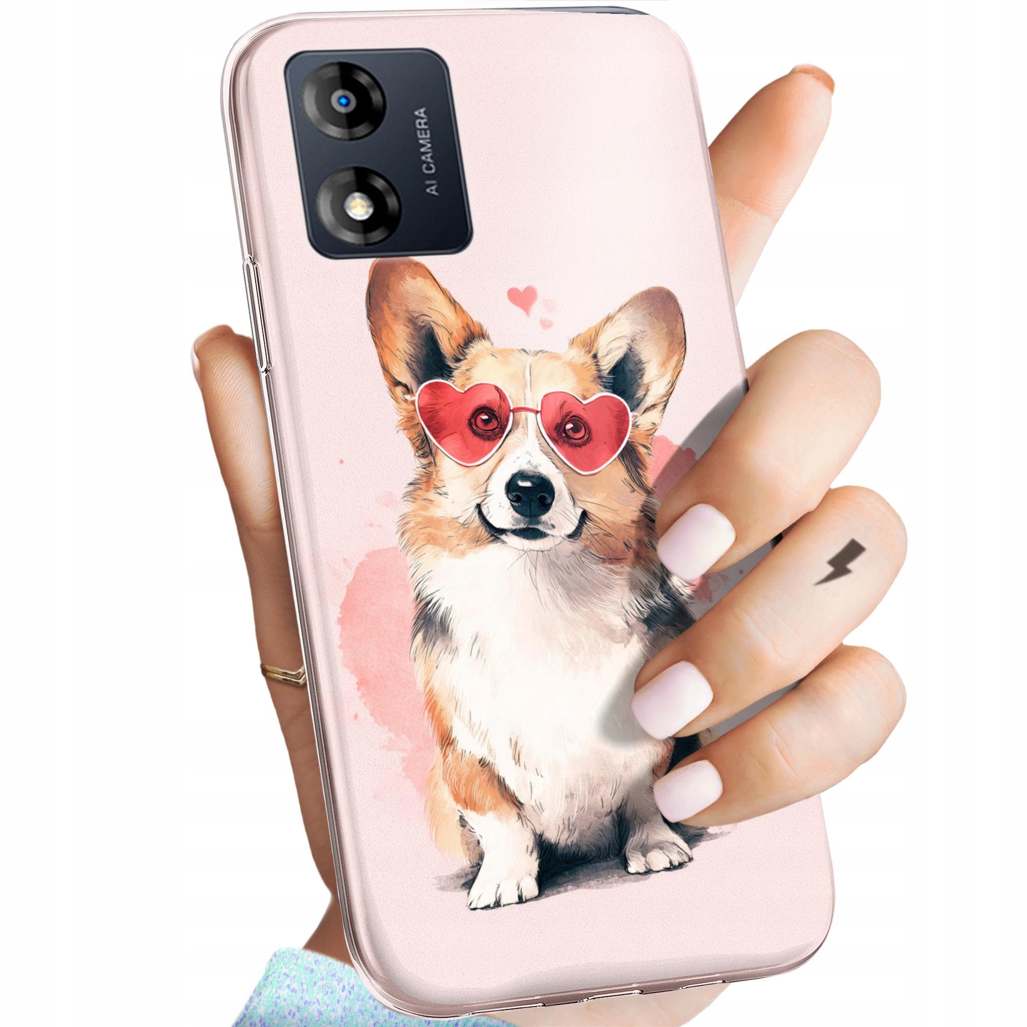 Etui Do Motorola Moto E13 Corgi Pieski Piesek Łapa Obudowa Pokrowiec
