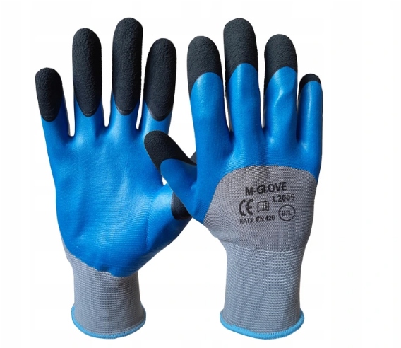 

Rękawice ochronne 9 latex M-glove niebieskoszare