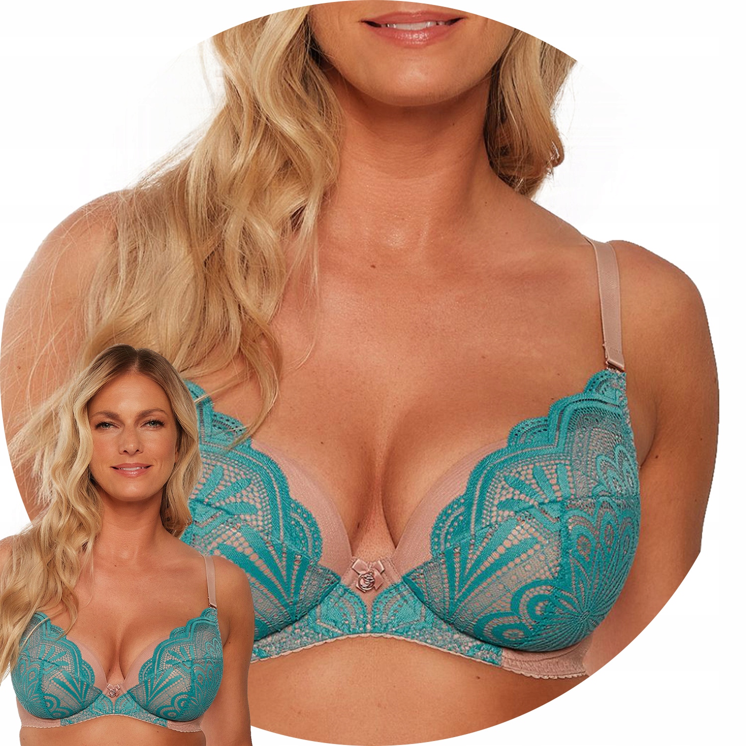 Gaia 1251 Pia Vyztužená podprsenka tyrkysová-mokka 85B