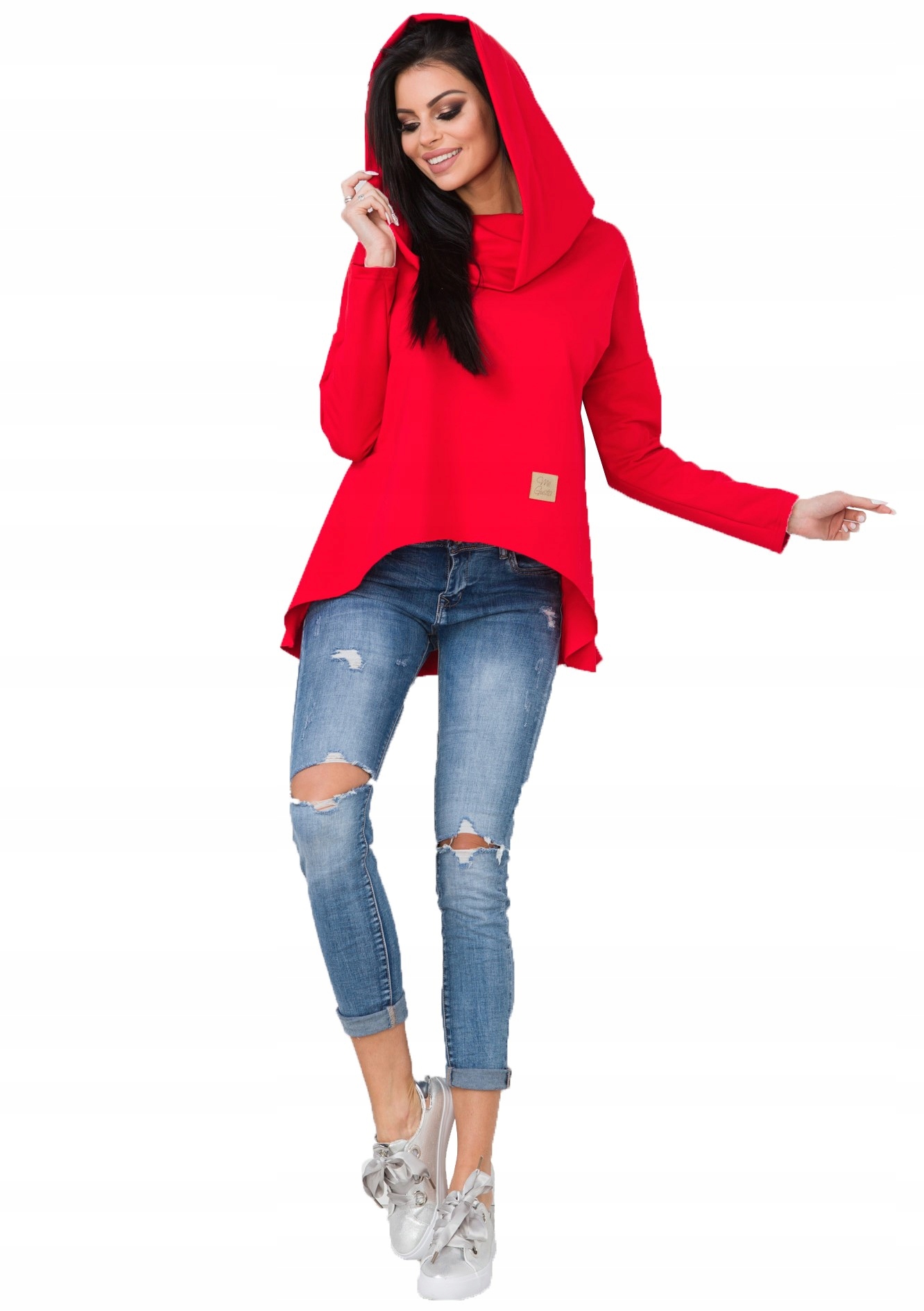 

Asymetryczna Tunika Bluza Sukienka Komin Kaptur Un