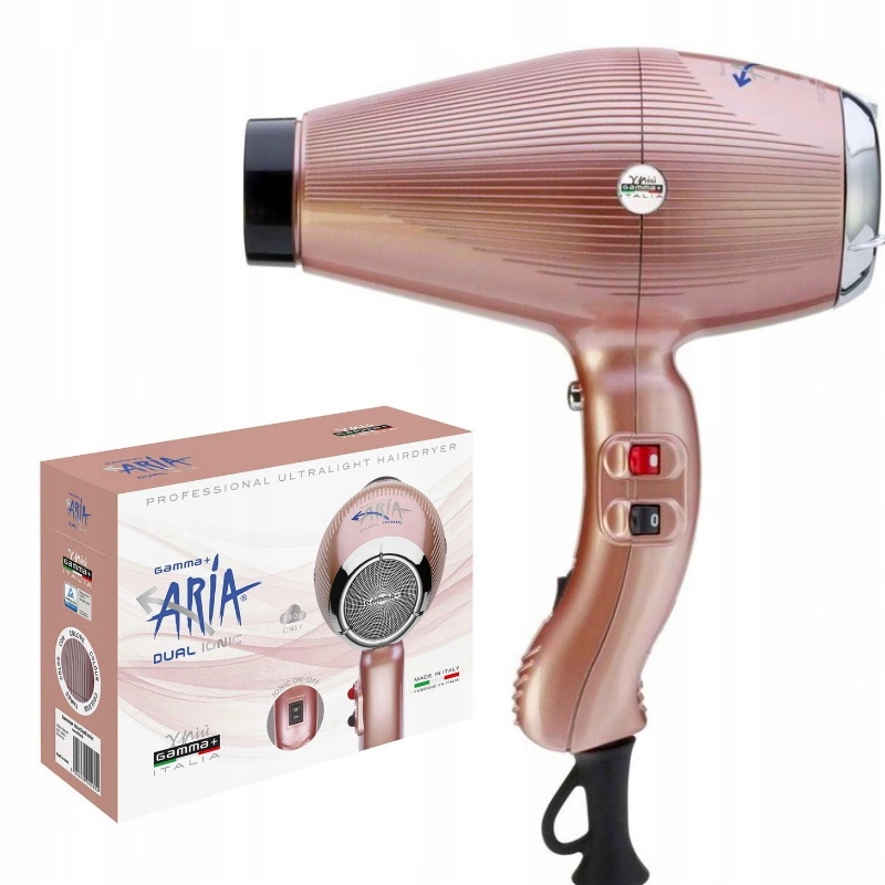 Růžový Vysoušeč Vlasů Gamma Piu Aria Gold Rose Ionizace 2250W