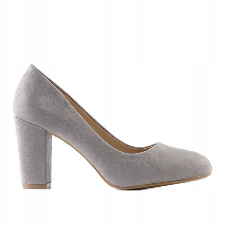 

Szare Skóra ekologiczna Buty Czółenka r.39