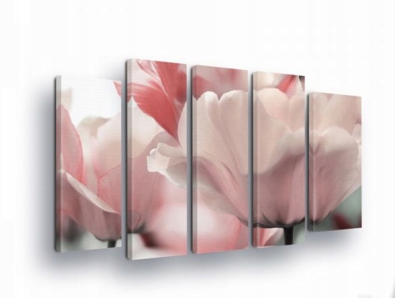Obraz 150x100 Jemné tulipány ružové okvetné lístky kvetinový dekor umenie