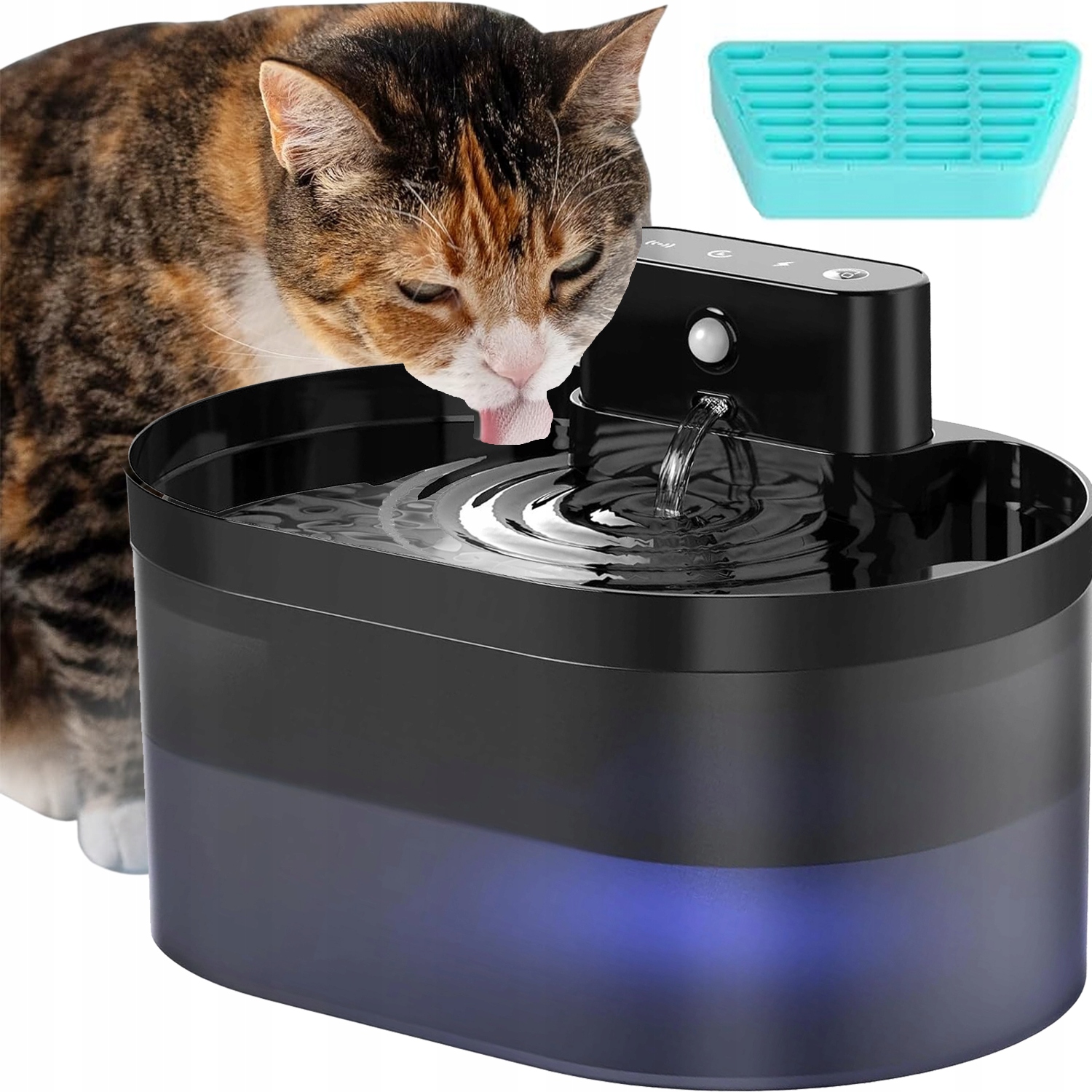Fontána Pro Kočky 2.2 L Pet Dávkovač Na Pití Vody Miska S Automatickým Cyklem