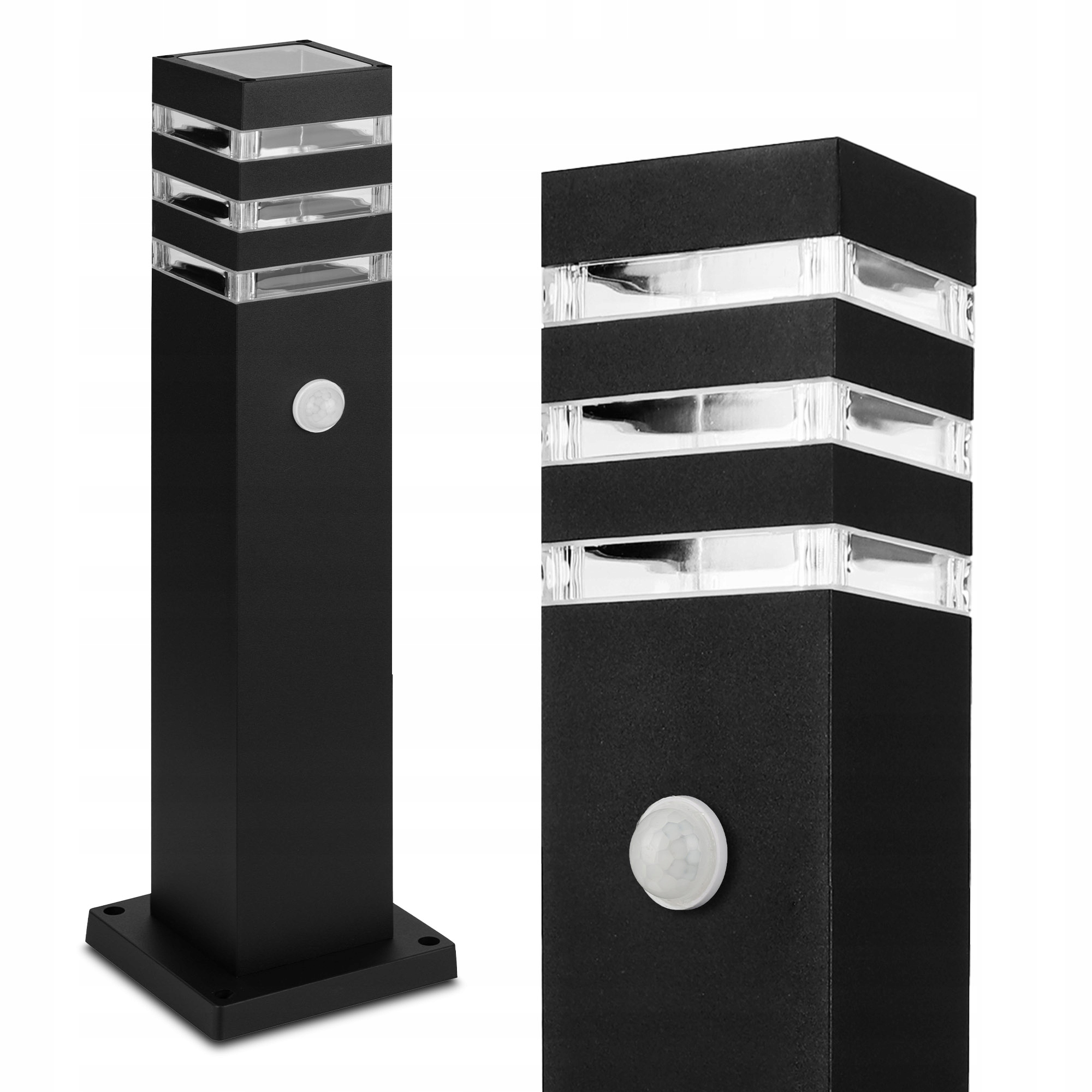 Lampa Ogrodowa Stojąca Słupek do Led E27 60cm Czujnik Ruchu Zmierzchu IP44