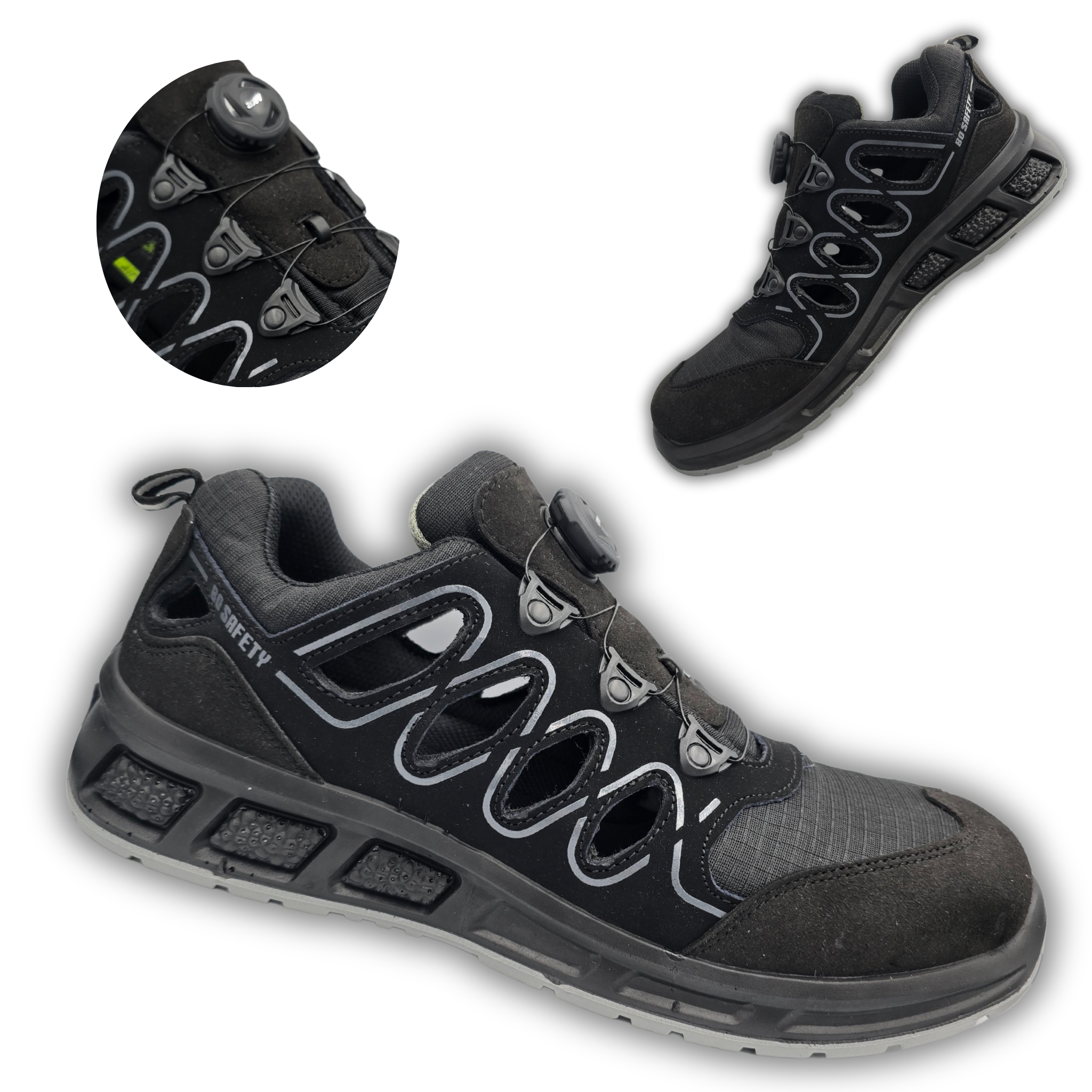 Lekkie Przewiewne I Sandały Robocze Z Wiązaniem Boa z podnoskiem