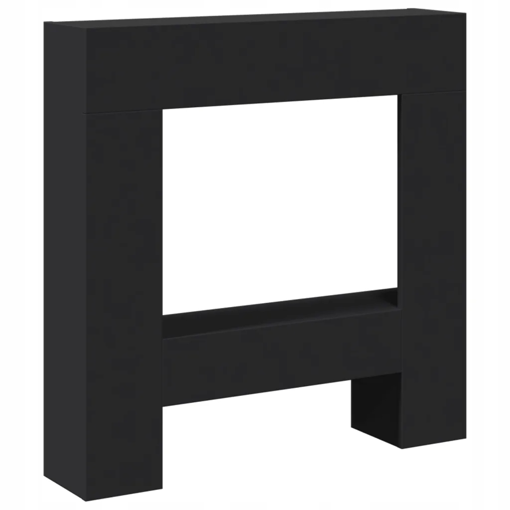 Kryt elektrického krbu Led s poličkou, černý, 81x18x82 cm