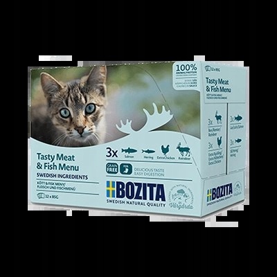 Bozita Multibox Masové a rybí kousky v omáčce 12x85 g