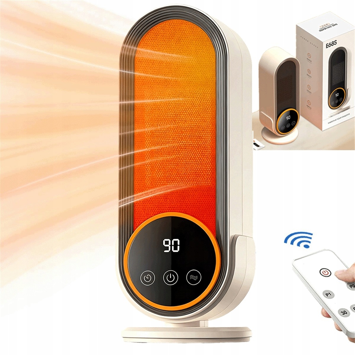 1200W Elektrický Keramický Ohřívač S Led Displejem A 2 Nastaveními Nastavení