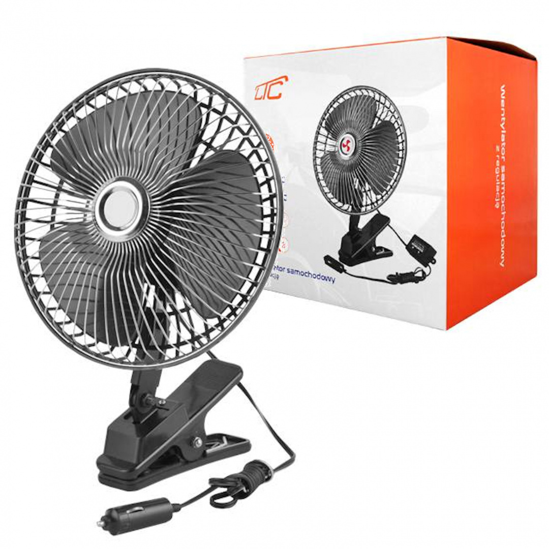WIATRAK WENTYLATOR SAMOCHODOWY OBROTOWY KLIPS 12V