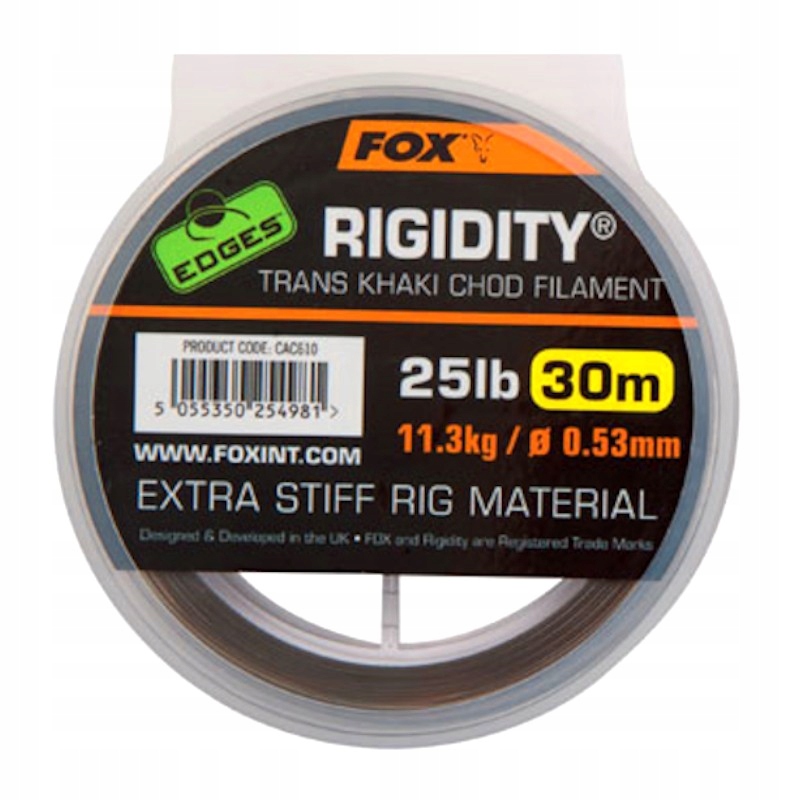 Żyłka Na Przypon Zestaw Karpiowy Fox Rigidity Chod Filament 0.53mm 25lb 30m