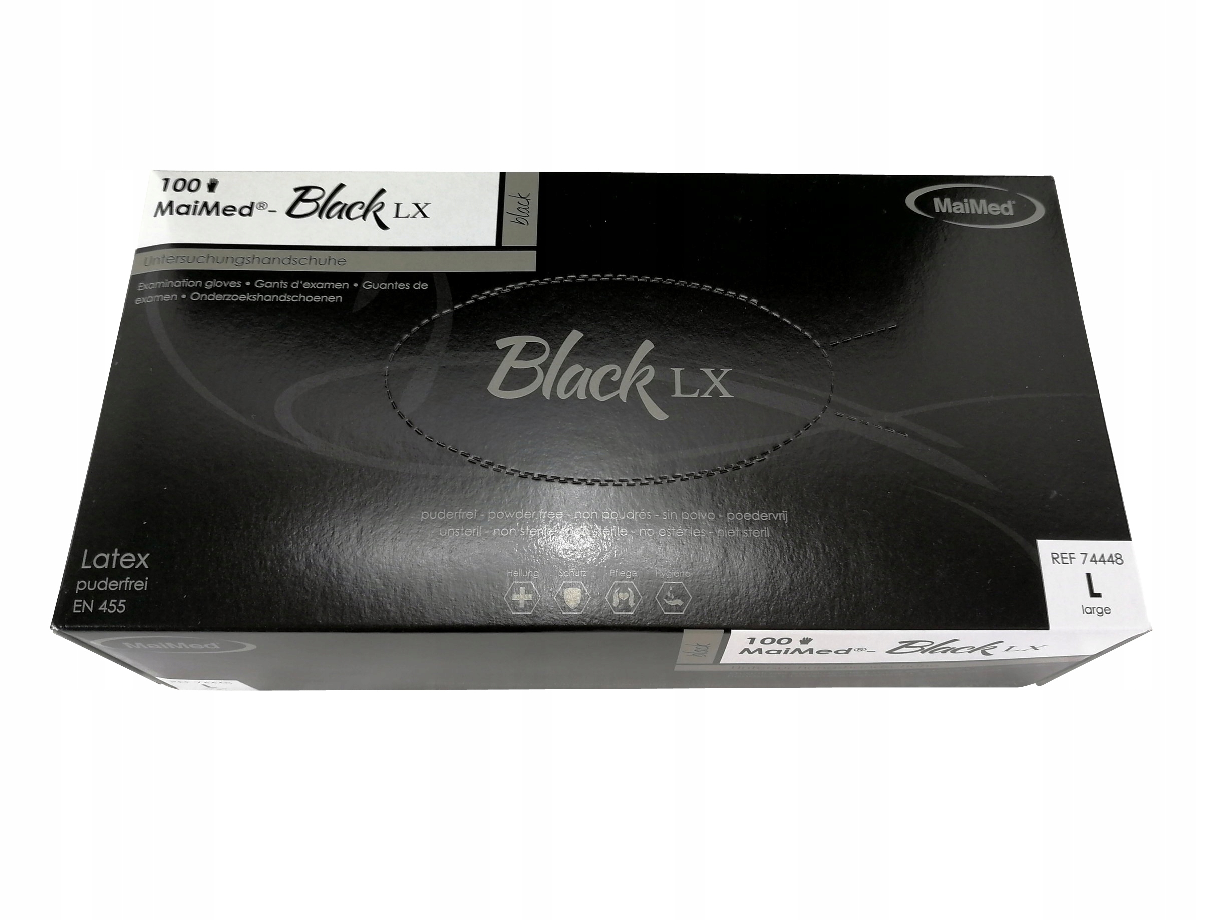 

Rękawiczki lateksowe mocne czarne 100szt Maimed
