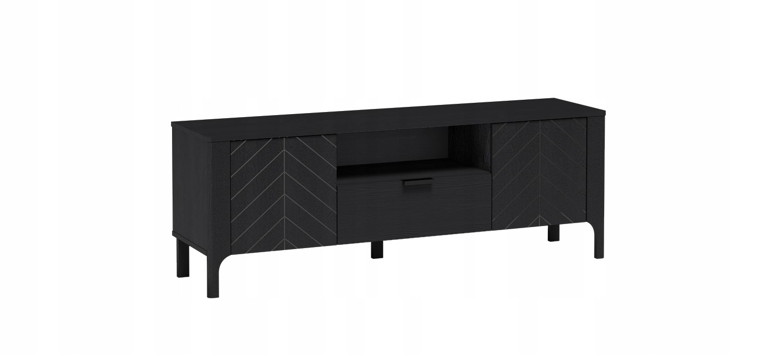 Elegantní Rtv komoda Jedle P5 Moderní skříňka pod televizi Černá
