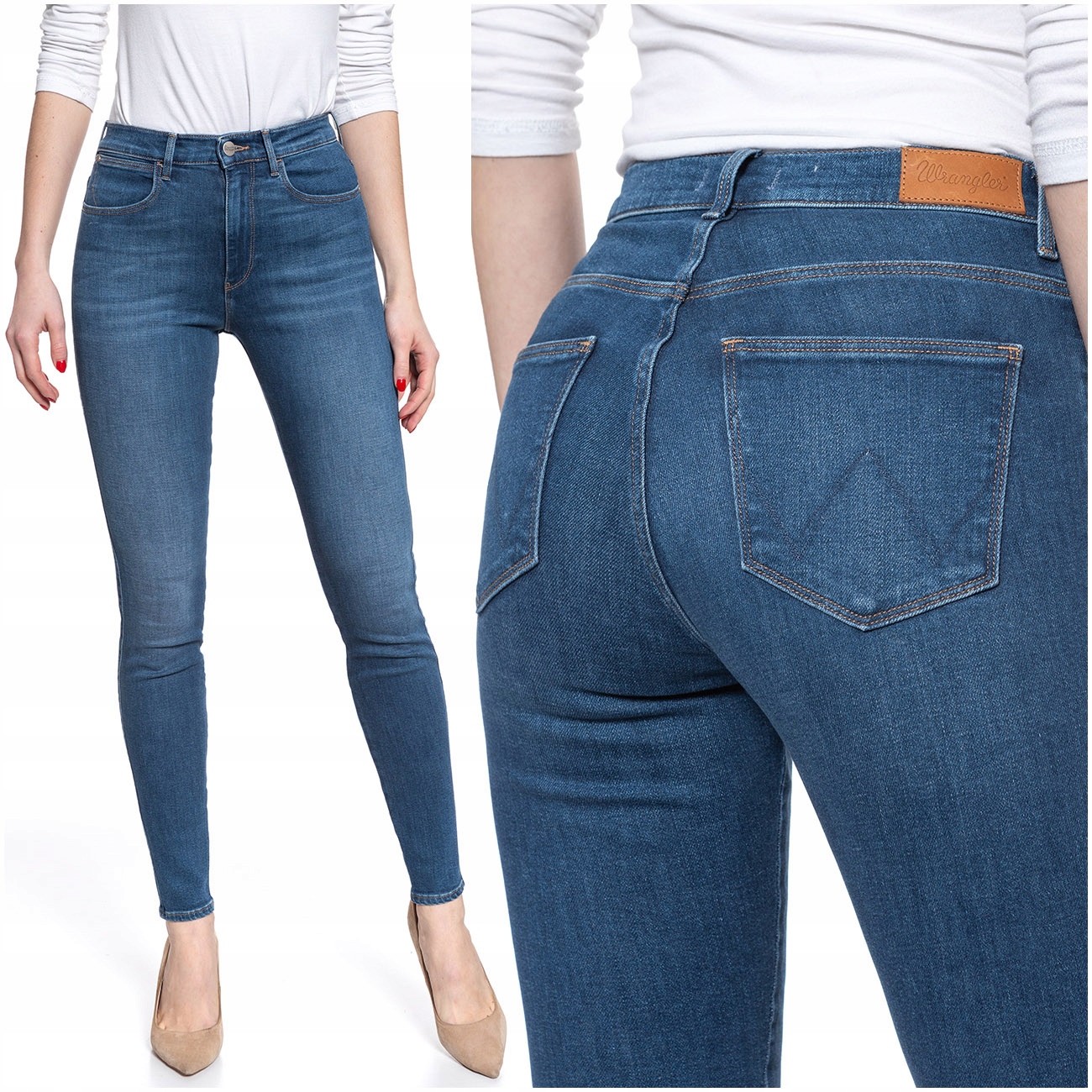 

Wrangler High Rise Damskie Spodnie Jeans W27 L30
