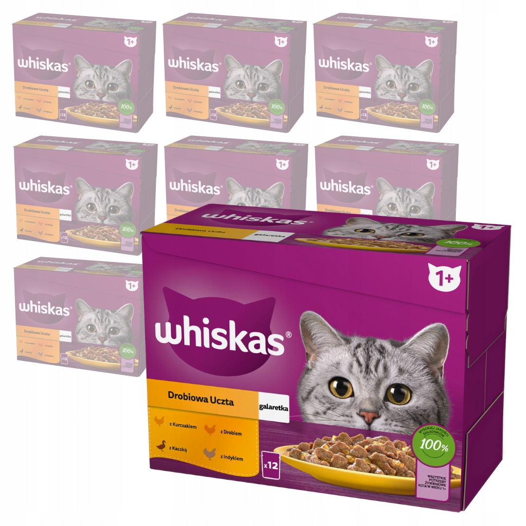 Levně Whiskas Adult Drůbeží Hostina V Želé Mokré Krmivo Pro Kočky 120 x 85 g