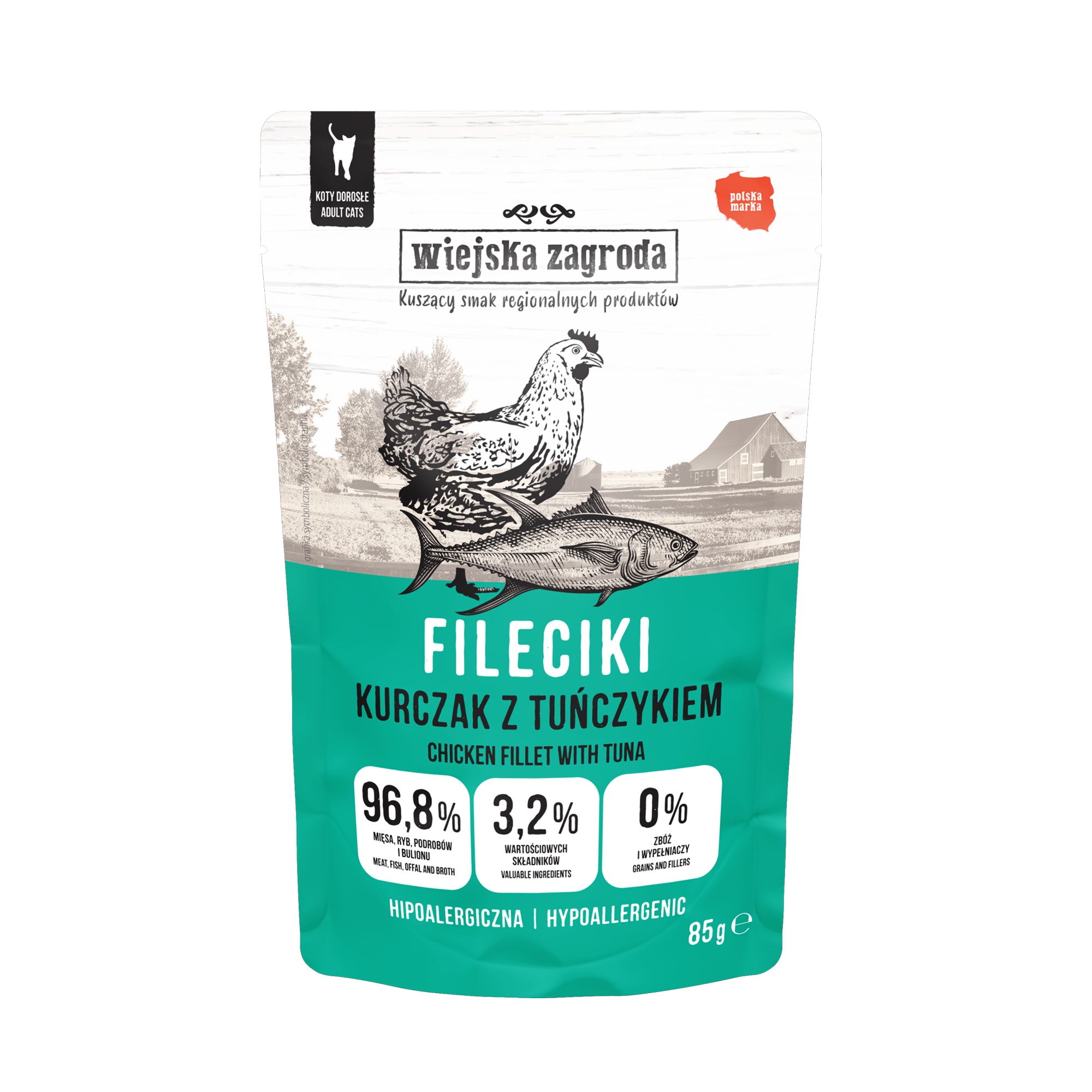 Levně 8x Wiejska Zagroda Kuřecí filetky s tuňákem 85 g