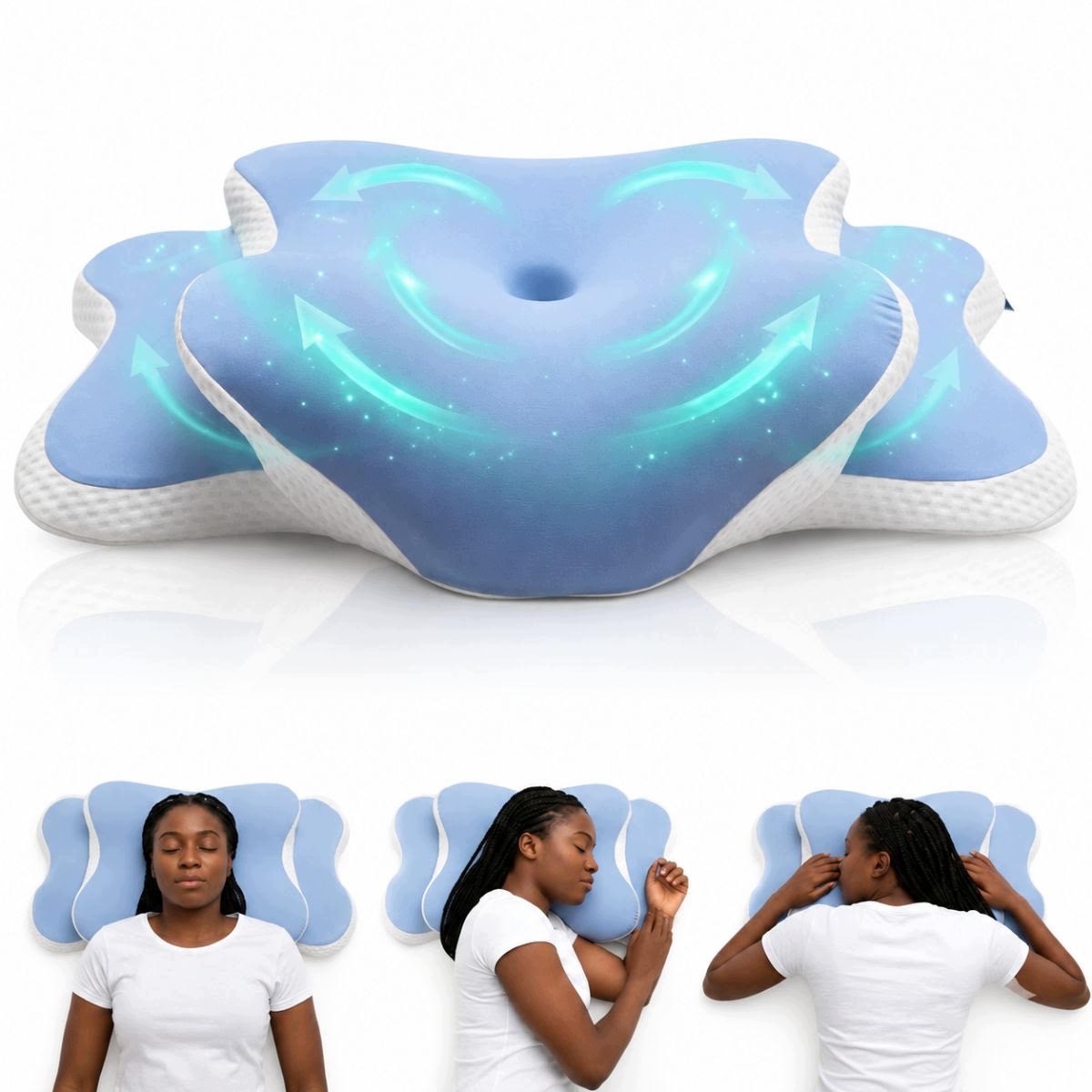Poduszka Ortopedyczna do Spania Memory foam Ból Szyi Kark Profilowana Dumbo