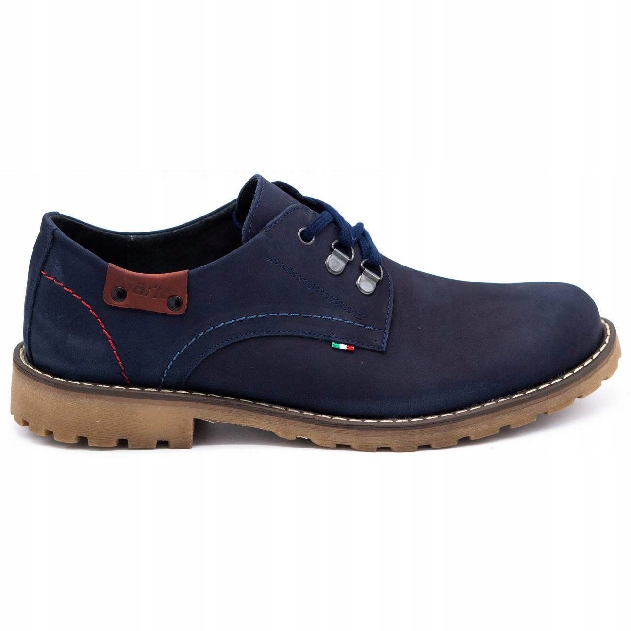 

Buty Męskie Trzewiki Skóra 812MP Granat 47
