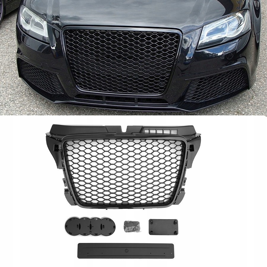 A3 8P LIFT 08-12 S3 LOOK ATRAPA GRILL GRIL PRZEDNI POŁYSK RS LOOK