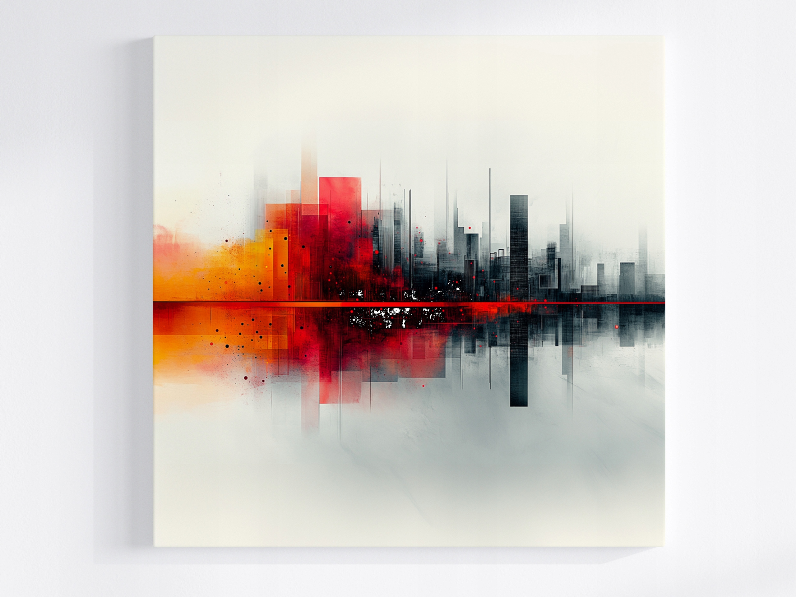 Obraz Na Plátně Canvas Abstrakce Grafika Město Panorama Mrakodrapy 80x80